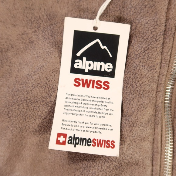 Alpine Swiss Brown Bomber Jacket - Picture 4 of 16
